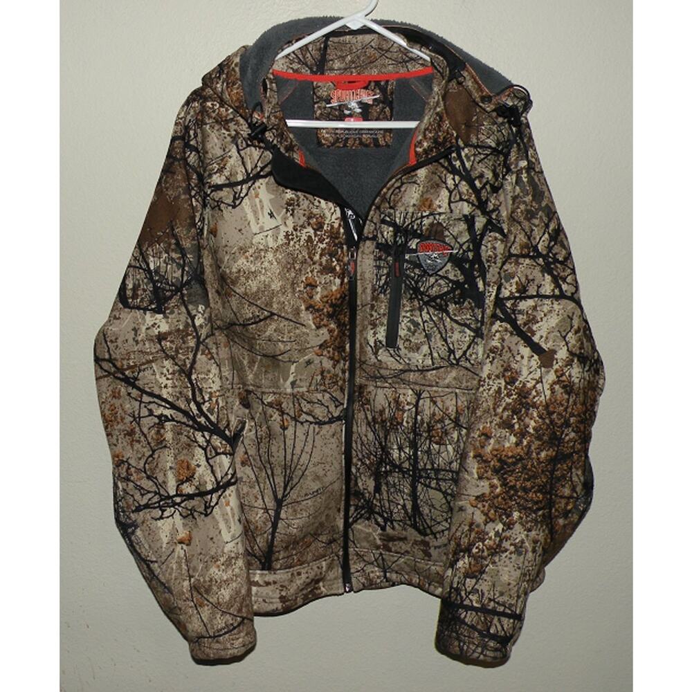 Sportchief Mens Large Fleece Lined Zipper Dynamo Hunting Coat X-Unity Light Camo